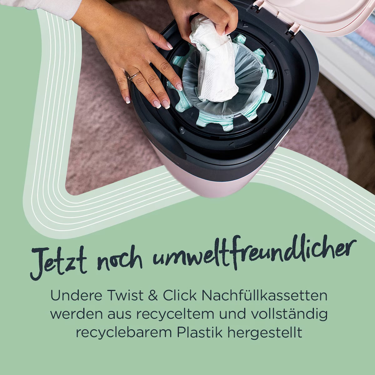 Windeleimer Twist & Click inklusive 7er-Pack Nachfüllkassetten