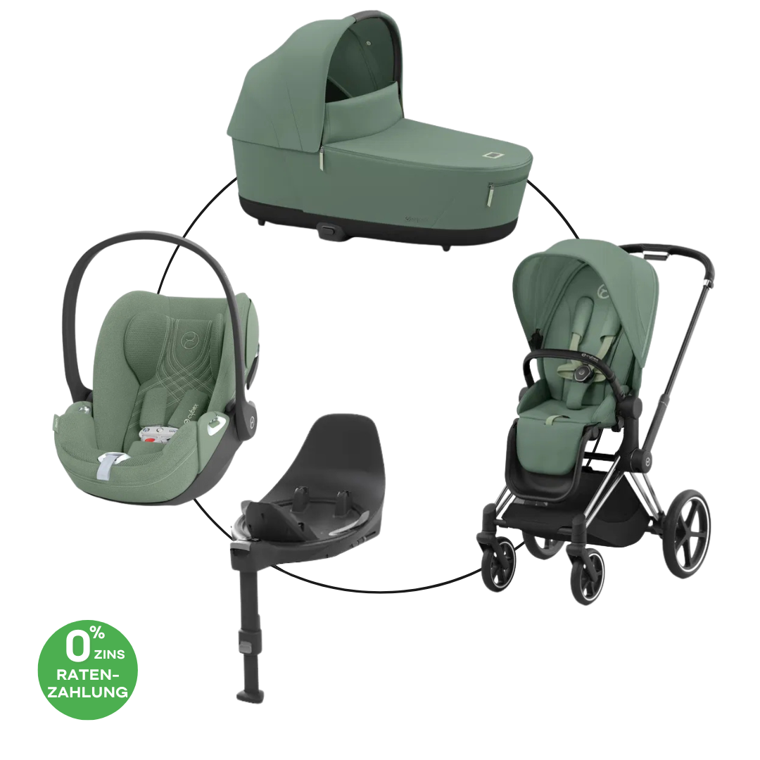 Cybex Priam Travel Bundle-Set 4in1 inkl Cloud T Plus Leaf Green / Chrome
