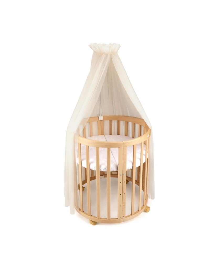 Baldachin aus Tüll in Beige + Baldachin-Gestell
