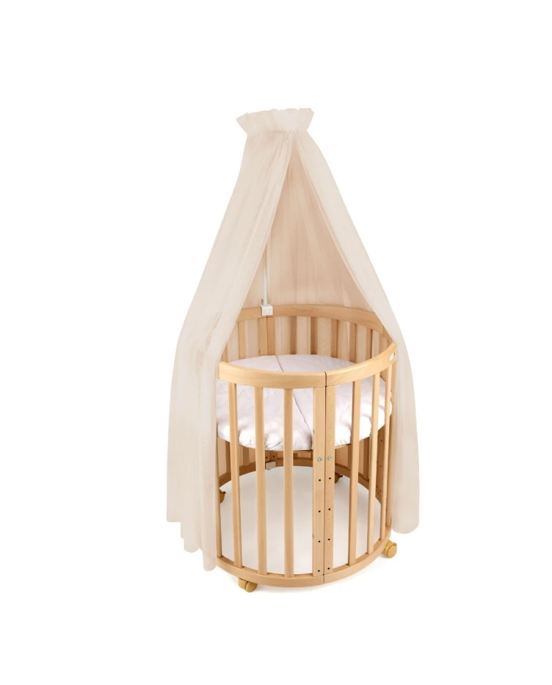 Baldachin aus Tüll in Beige + Baldachin-Gestell
