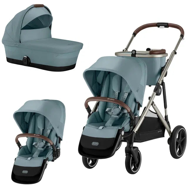 CYBEX Gazelle S Geschwisterkinderwagen moon black black