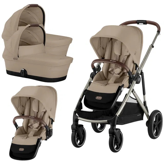 CYBEX Gazelle S Zwillingskinderwagen moon black black
