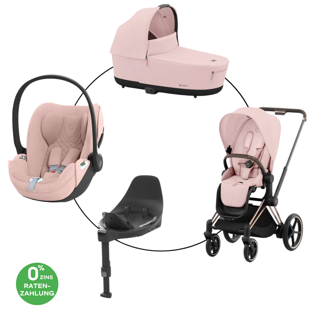 Cybex ePriam Travel Bundle-Set 4in1 inkl Cloud T Plus Rosegold / Peach Pink