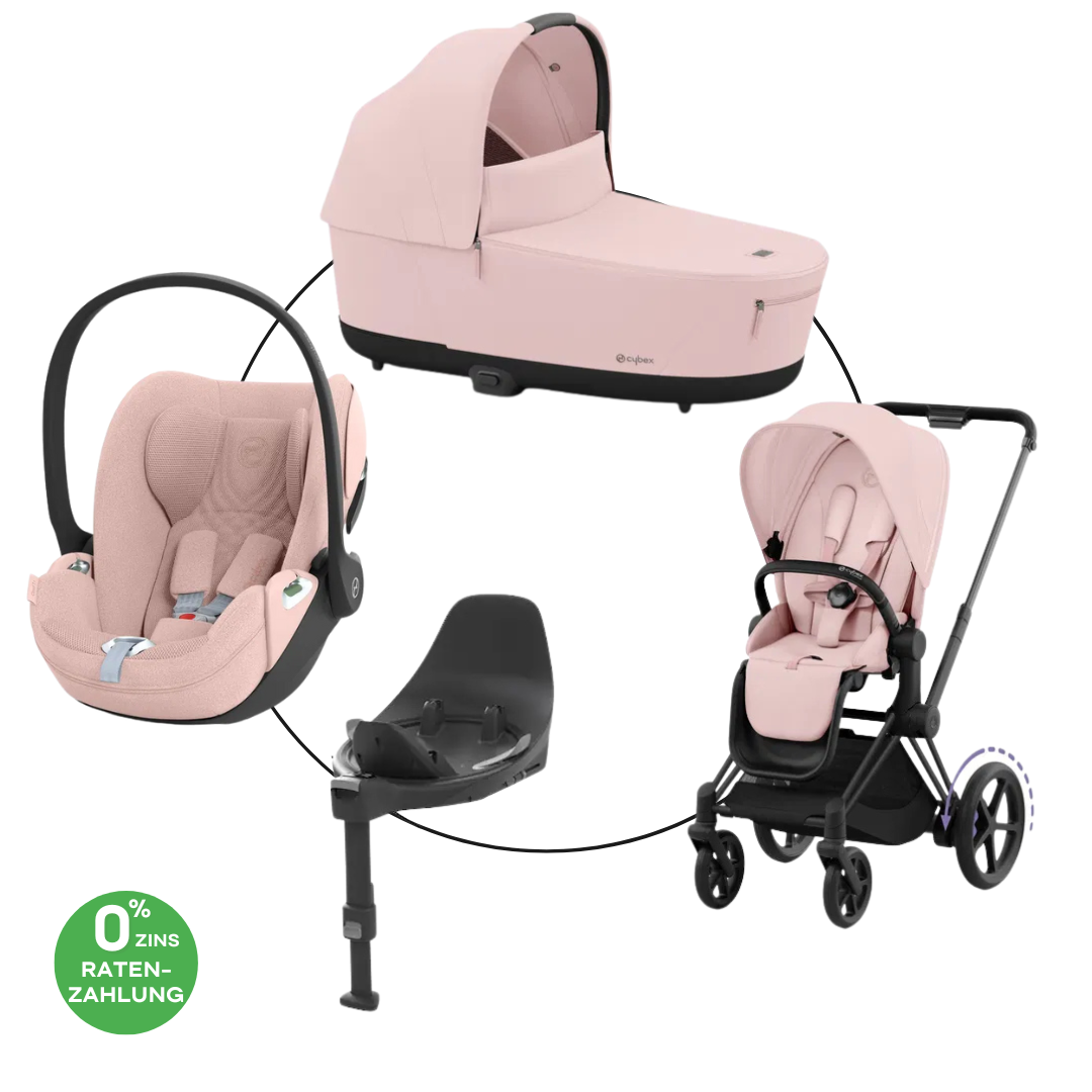 Cybex ePriam Travel Bundle-Set 4in1 inkl Cloud T Plus Peach Pink/ Black