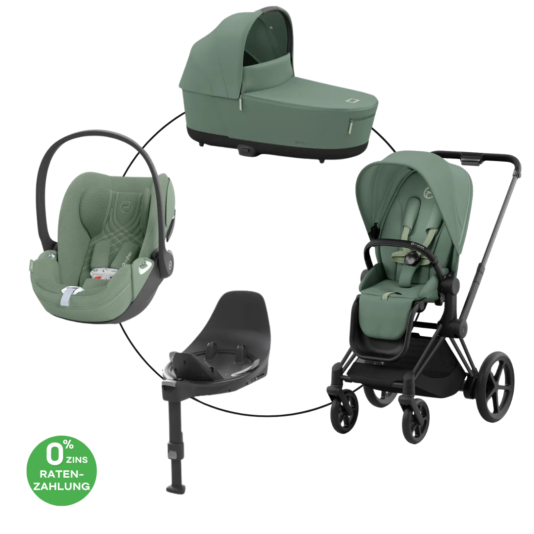 Cybex ePriam Travel Bundle-Set 4in1 inkl Cloud T Plus Leaf Green/ Black