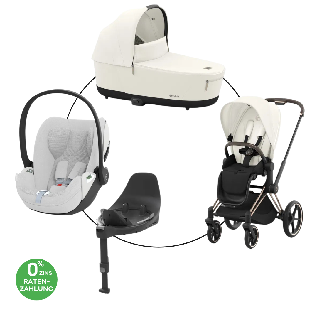 Cybex Priam Rosegold Travel Bundle-Set 4in1 inkl Cloud T Plus Off White