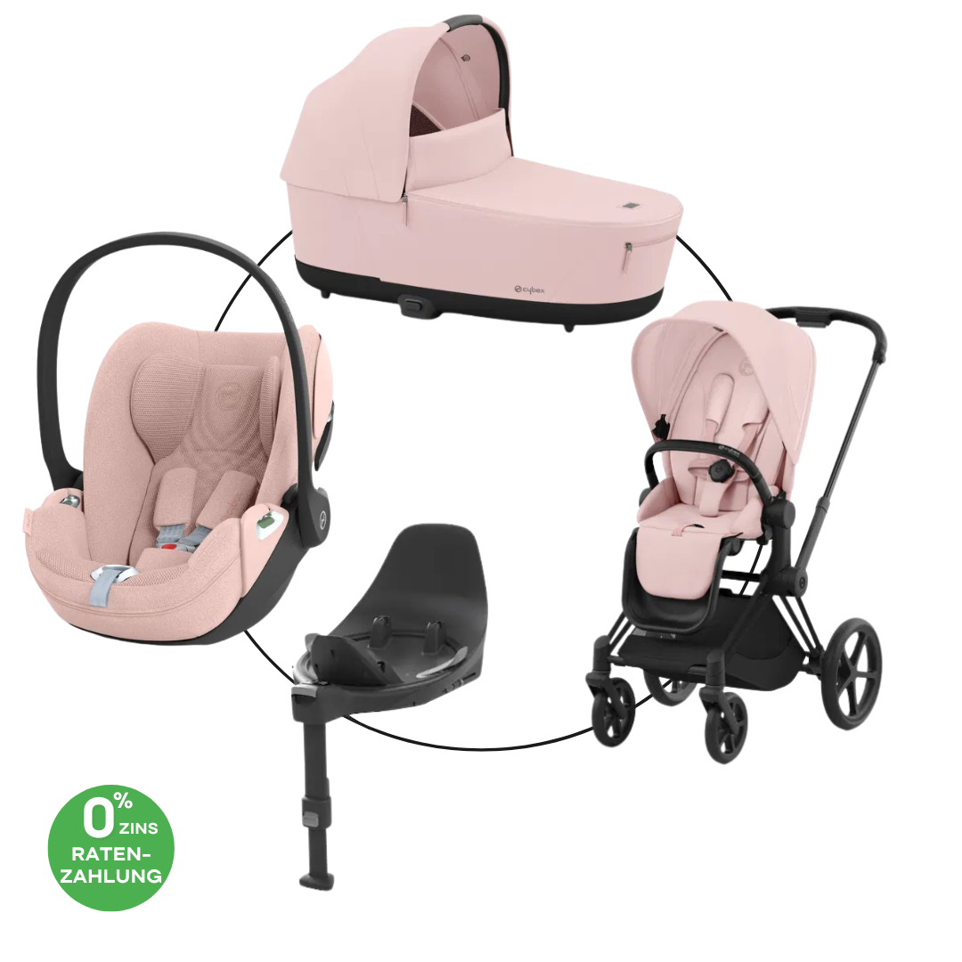 Cybex Priam Matt Travel Bundle-Set 4in1 inkl Cloud T Plus Peach Pink