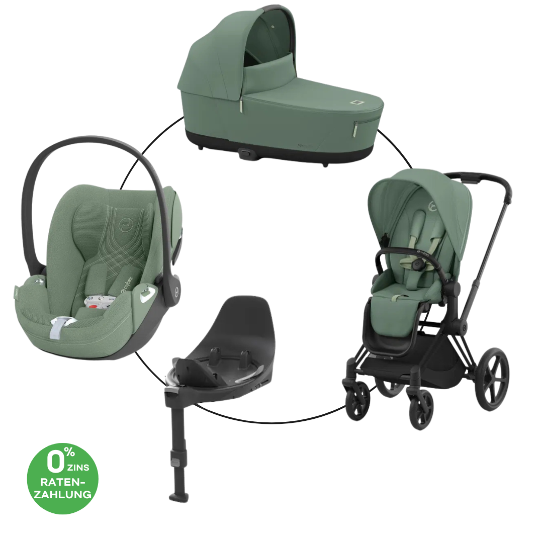 Cybex Priam Matt Travel Bundle-Set 4in1 inkl Cloud T Plus Leaf Green