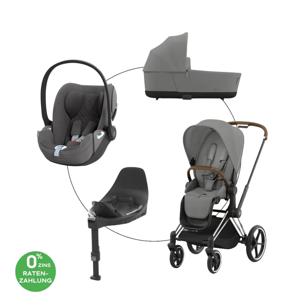 Cybex Priam Travel Bundle-Set 4in1 inkl Cloud T Plus Leaf Green/ Brown /Chrome