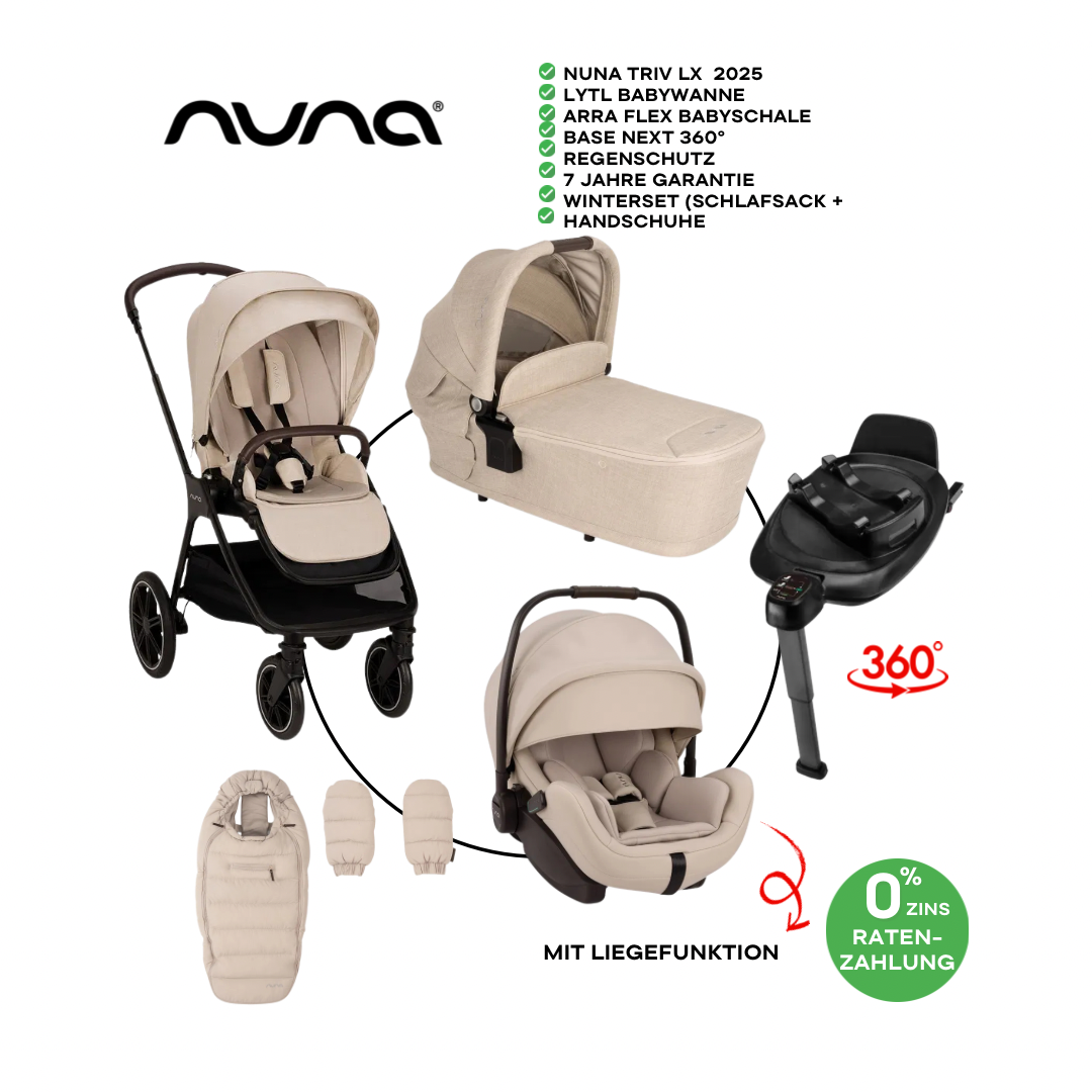 Nuna TRIV lx Biscotti 4in1 All-in-One Set inkl ARRA flex & BASE next Bundle