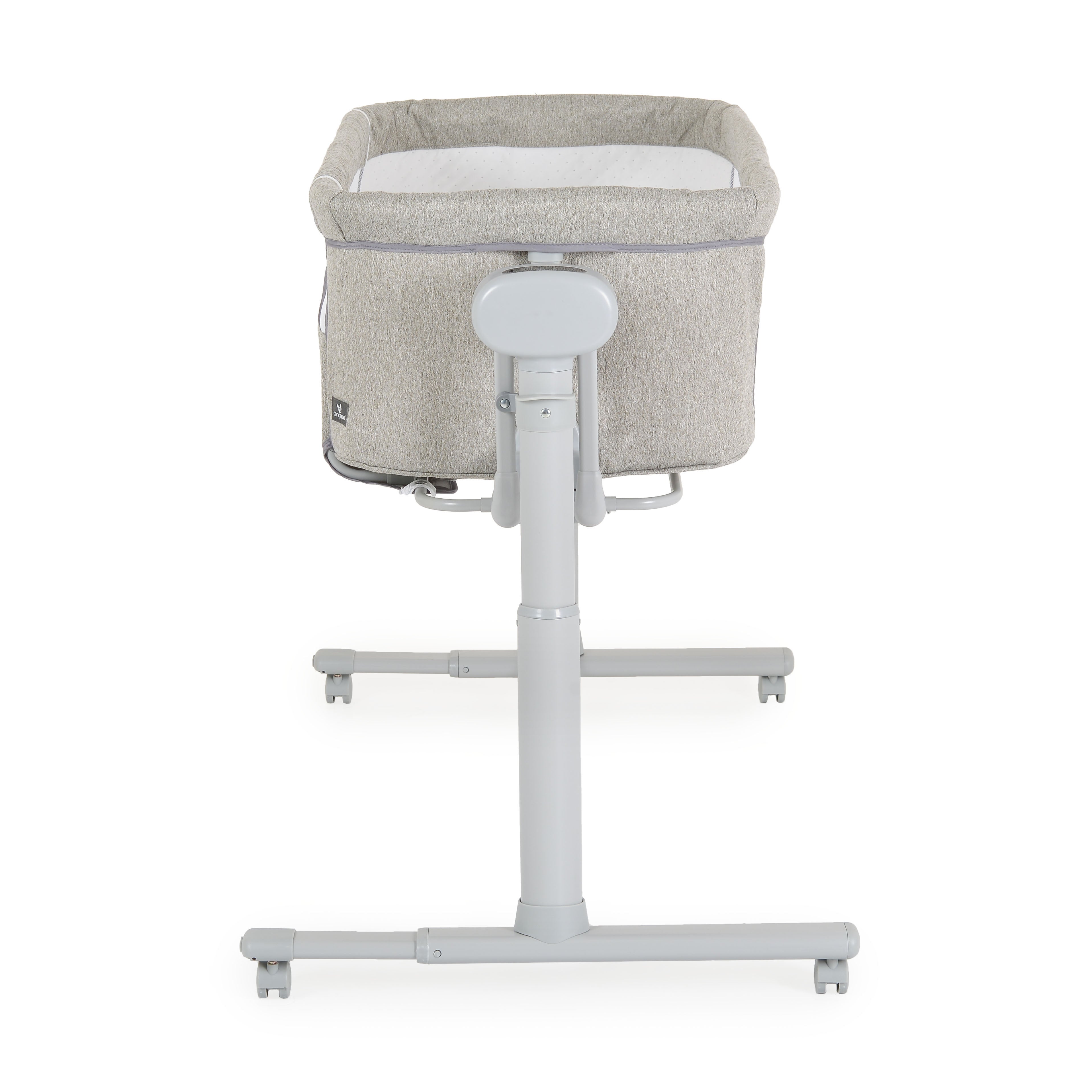 Beistellbett elektrisch mit Schaukelfunktion und Schreisensor light grey