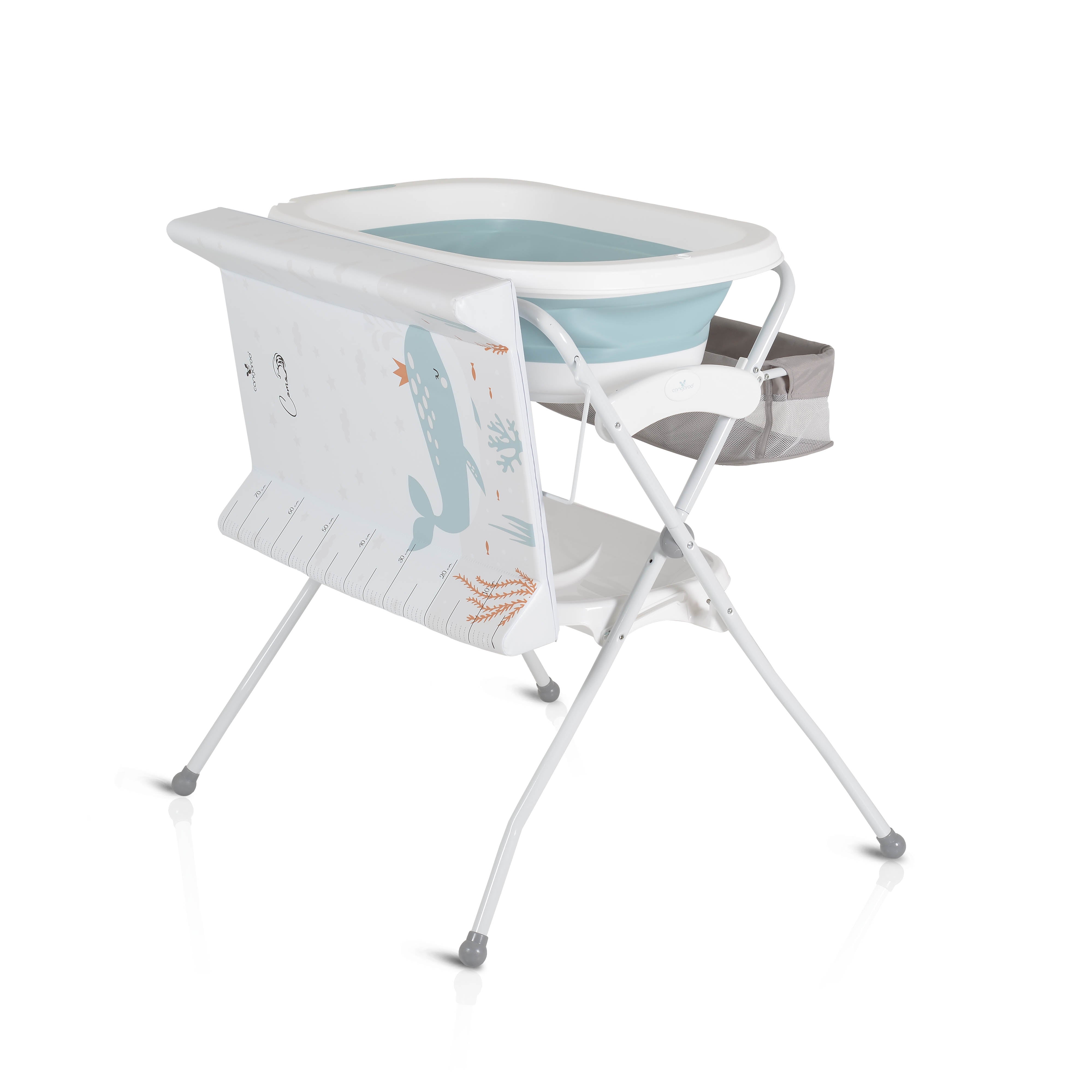 Badewannen-Set Como 3-in-1 mit Wickeltisch inkl. Kissenbezug blue