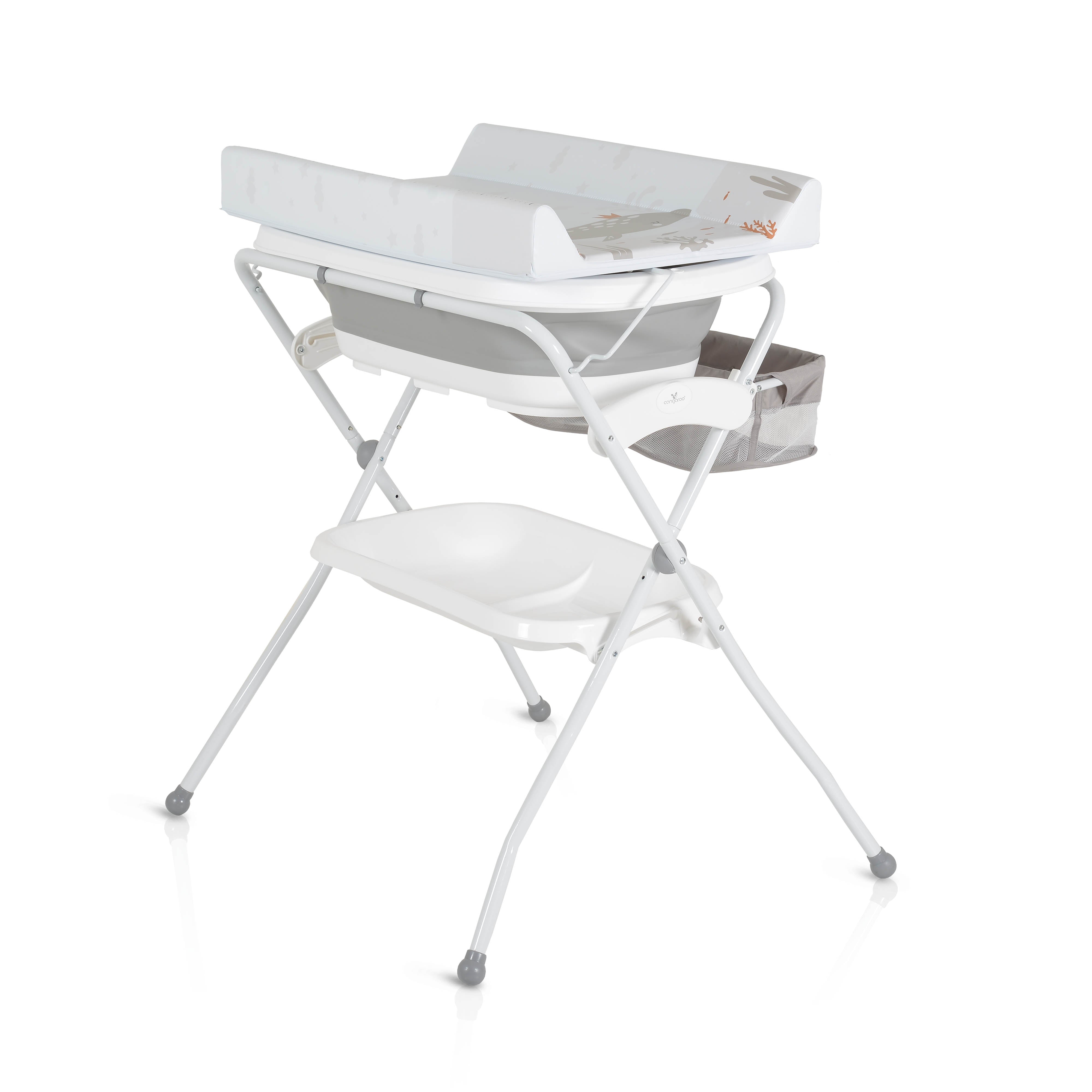 Badewannen-Set Como 3-in-1 mit Wickeltisch inkl. Kissenbezug grey