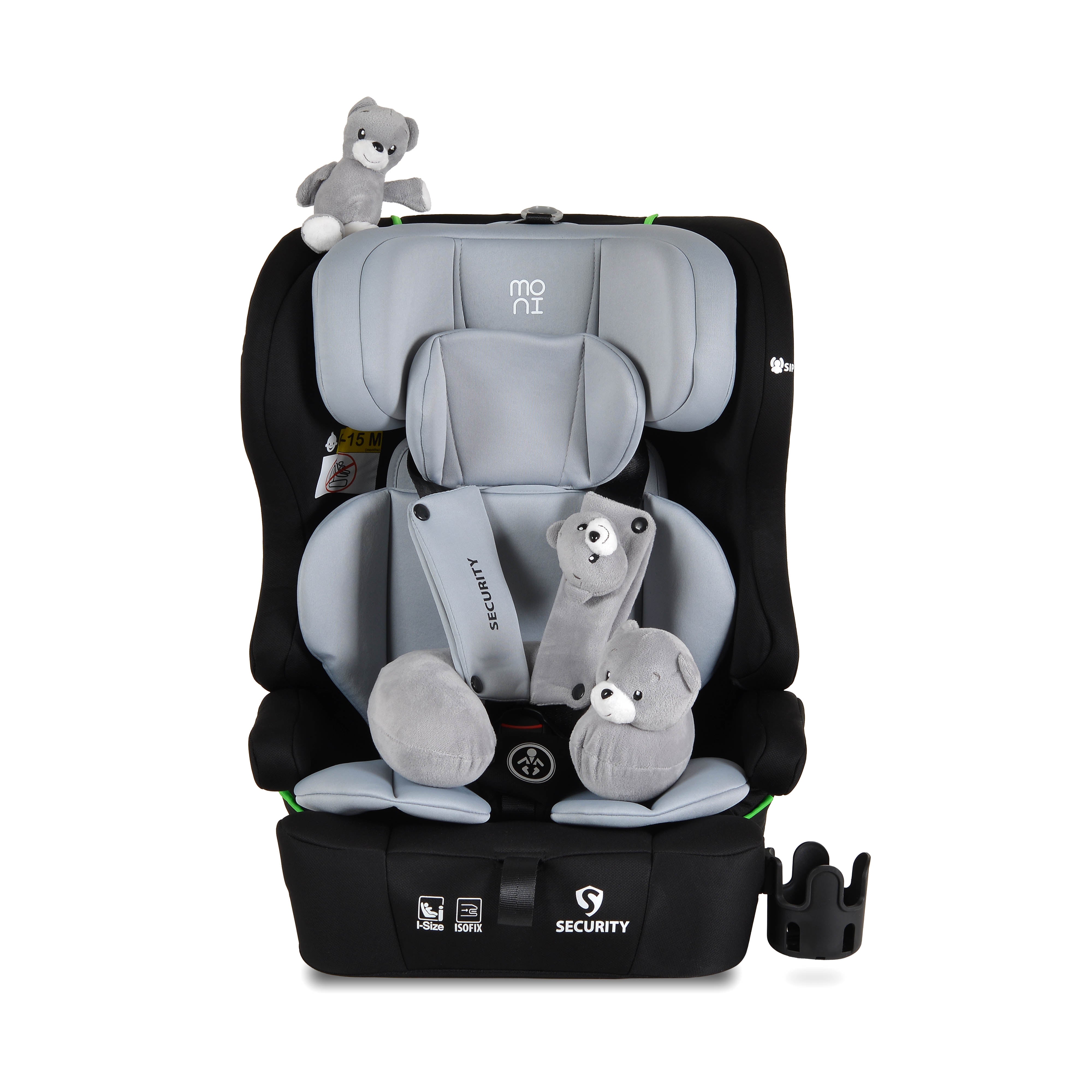 Autositz Security 76-150cm grey inkl. Isofix & Cup Holder