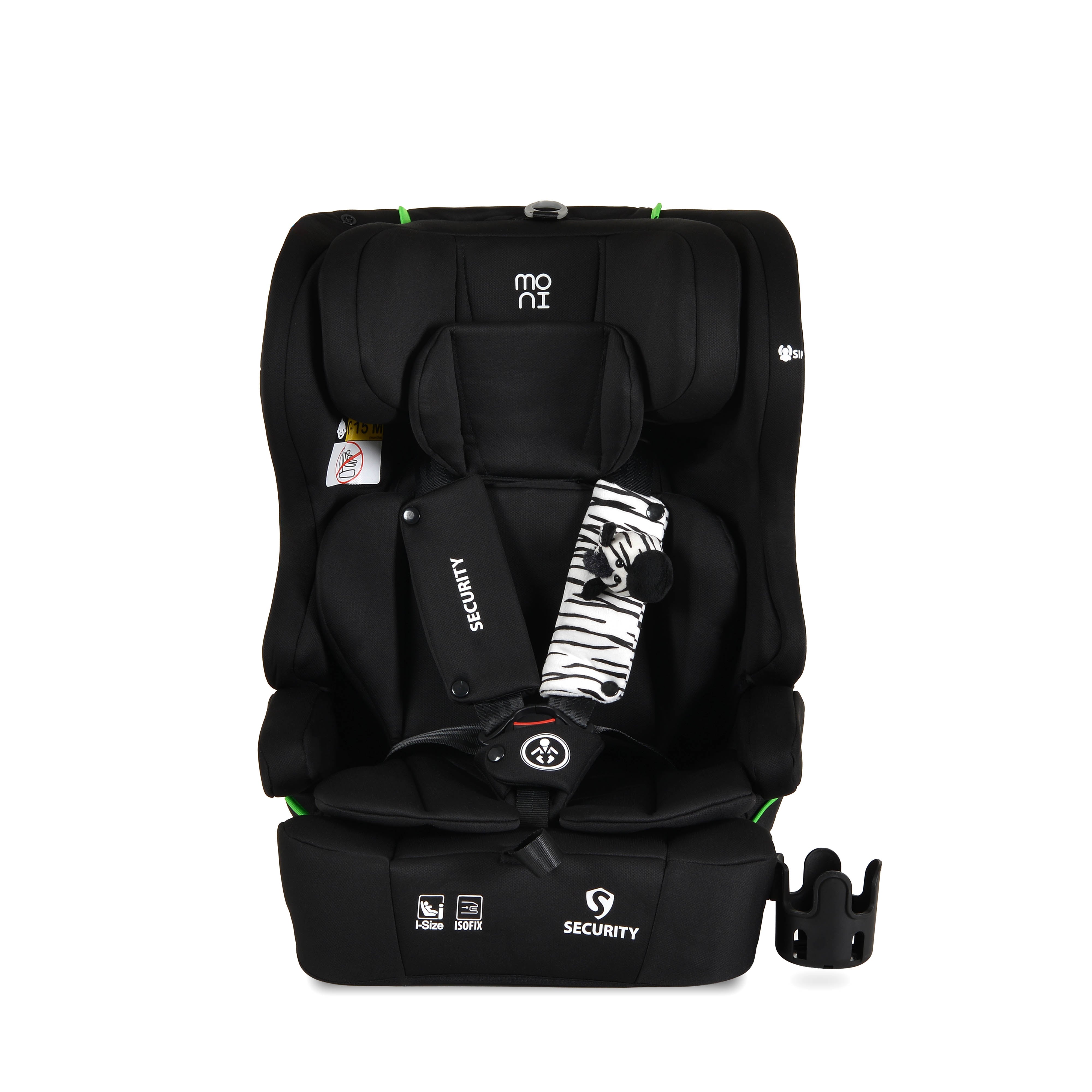 Autositz Security 76-150cm schwarz inkl. Isofix & Cup Holder
