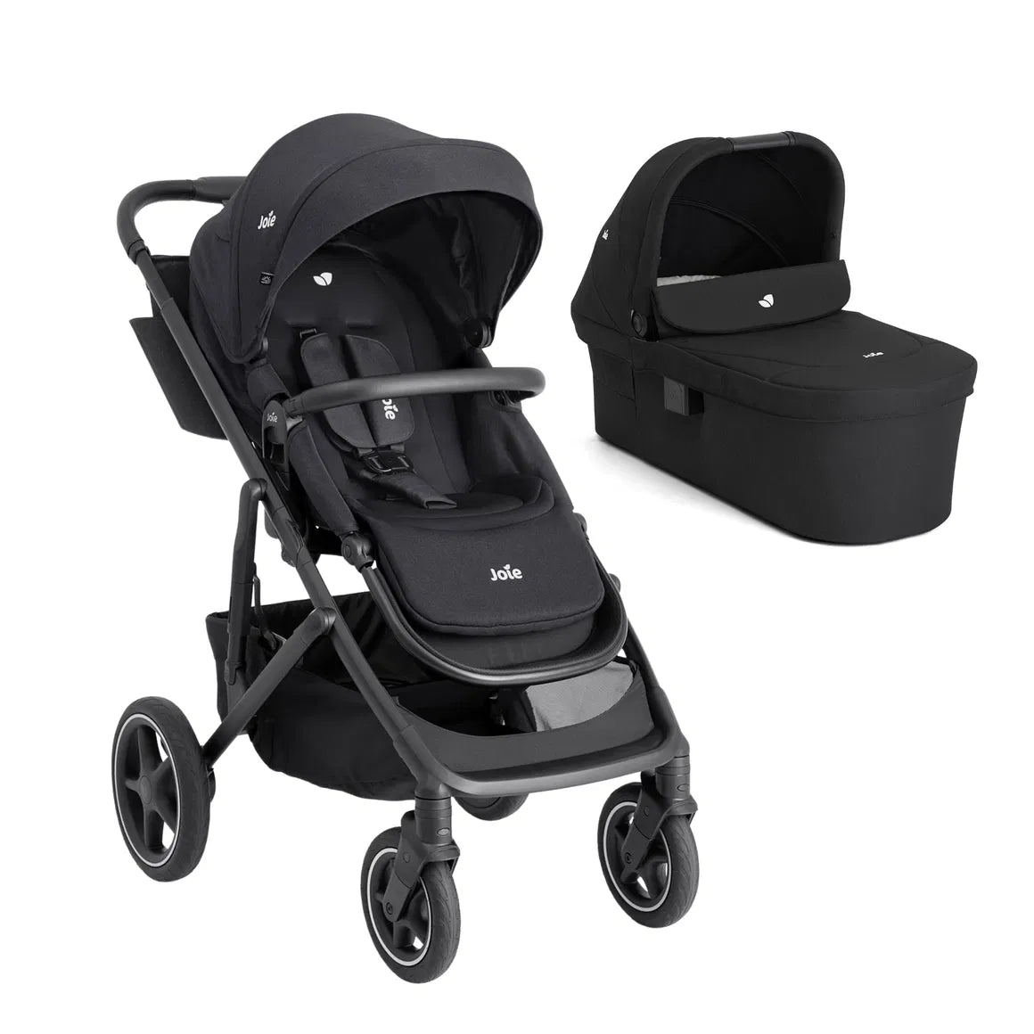 Joie Elara 3in1 Bundle inkl Babybett Quadi 7in1 Nature + Ari Babywippe Elektrisch