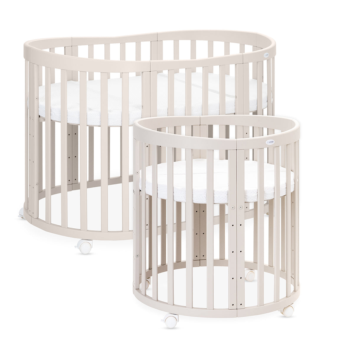 7in1 Babybett Oval Cashmere – inkl. Matratze