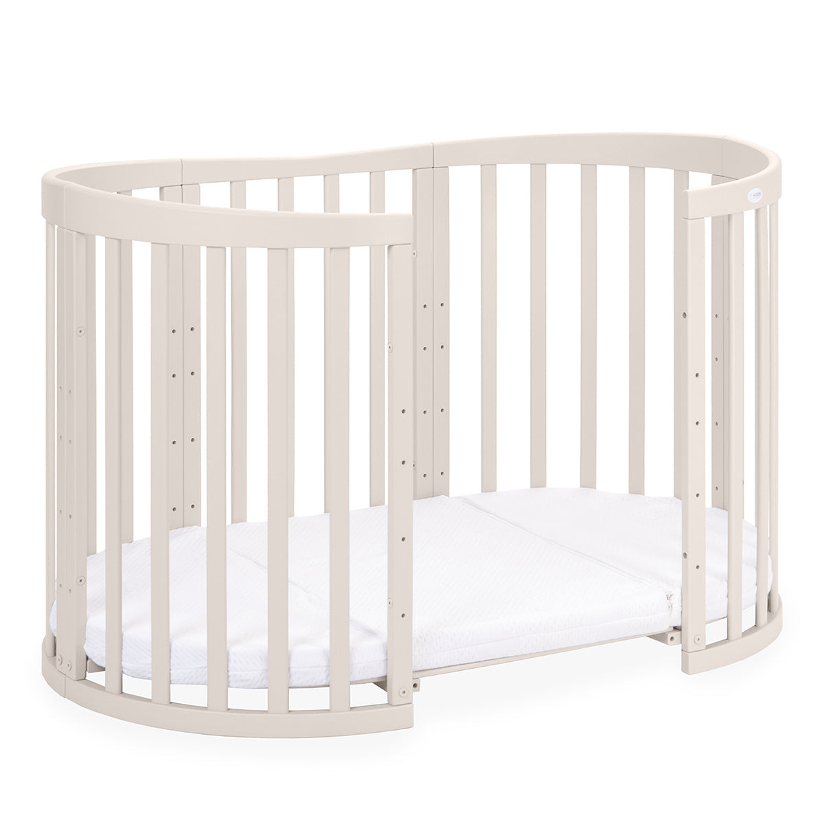 7in1 Babybett Oval Cashmere – inkl. Matratze