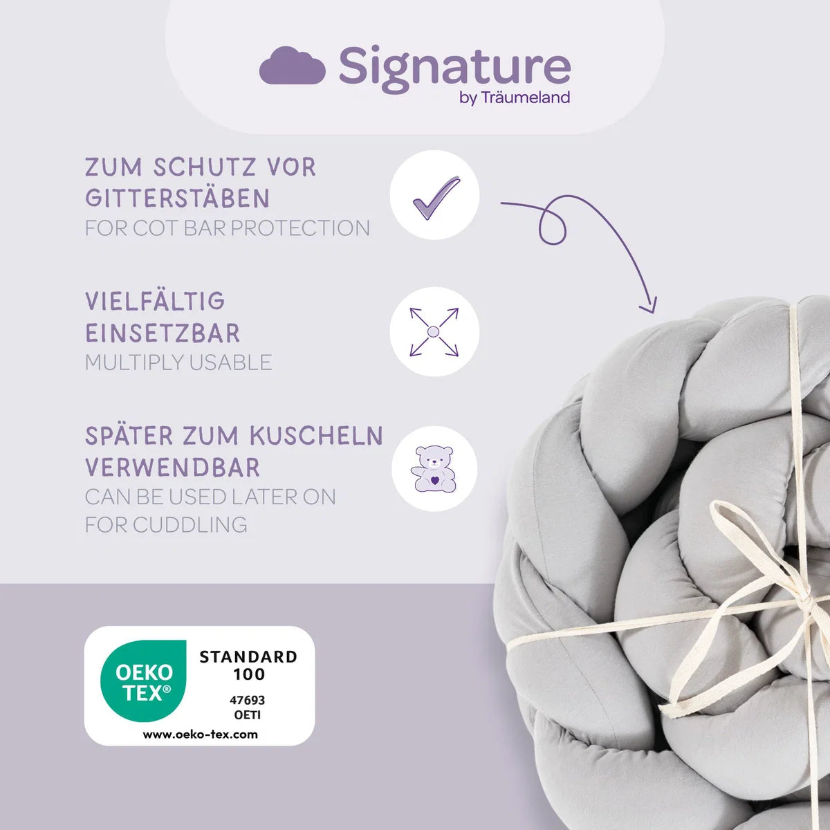 Träumeland Signature Bettschlange grau