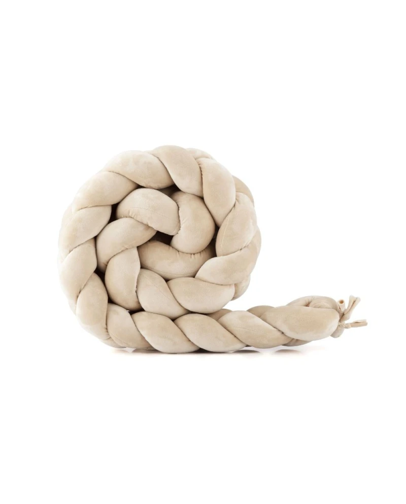 Beige Bettschlange 210 cm Velours