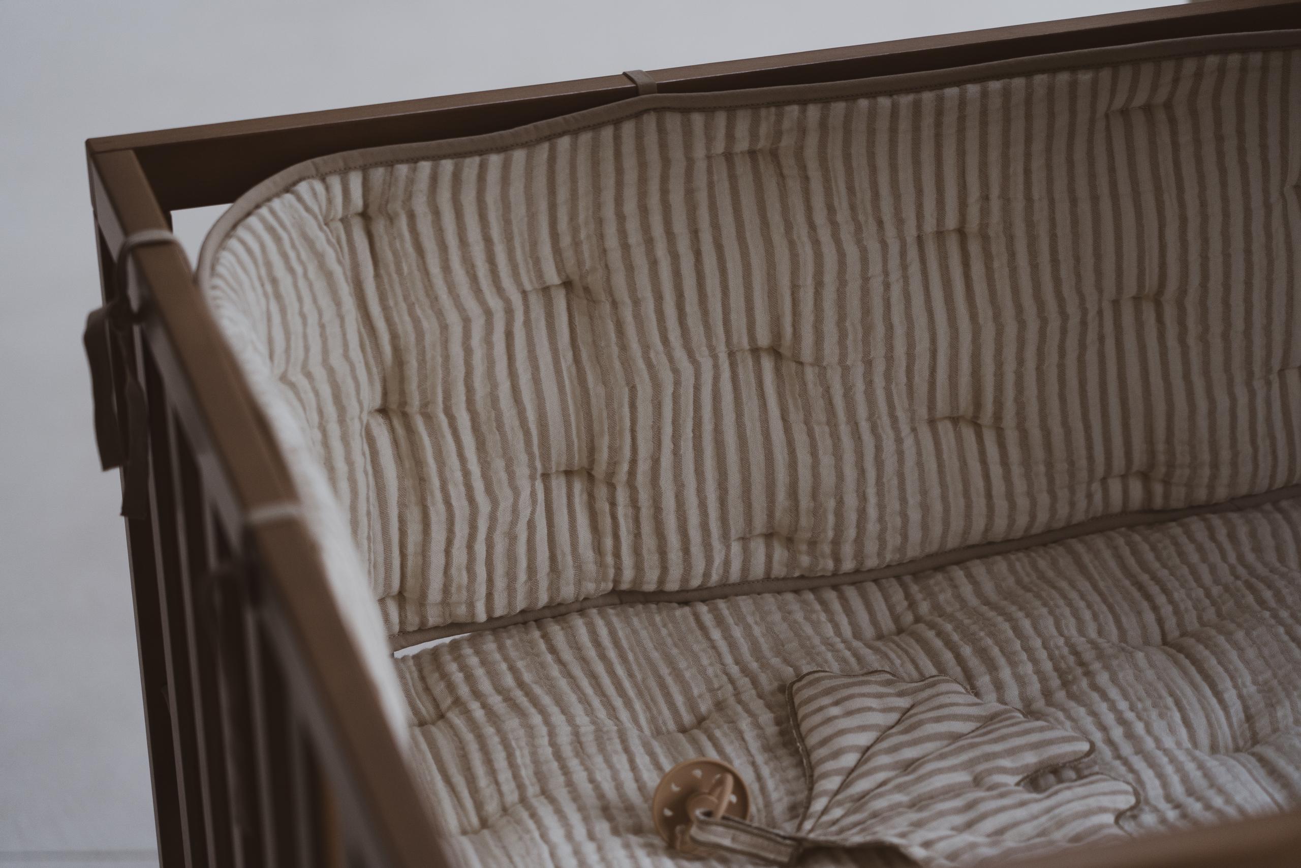 Playpen/Bed Bumper - Natural Collection - Stripes