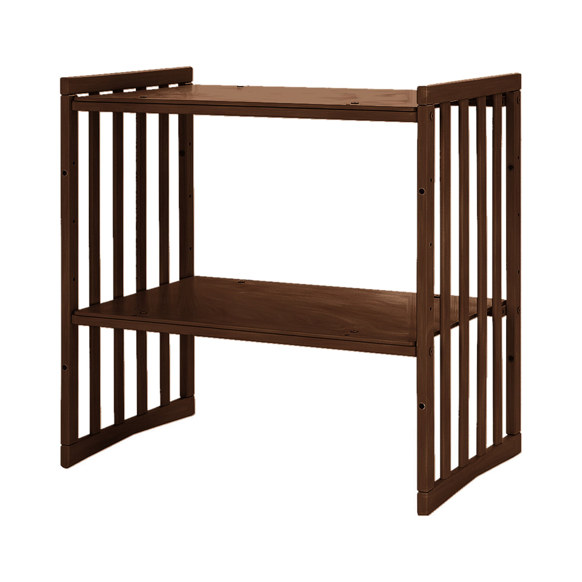 Oval 7in1 Babybett Walnut umgebaut zum Wickeltisch