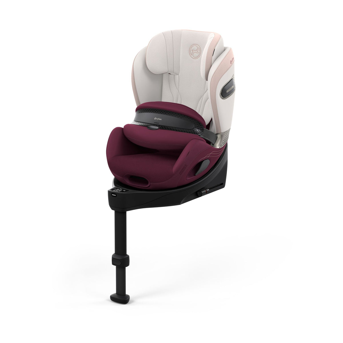 CYBEX Anoris Si Airbag Style Quartz Pink – Ansicht schräg von vorne mit integrierter Base S