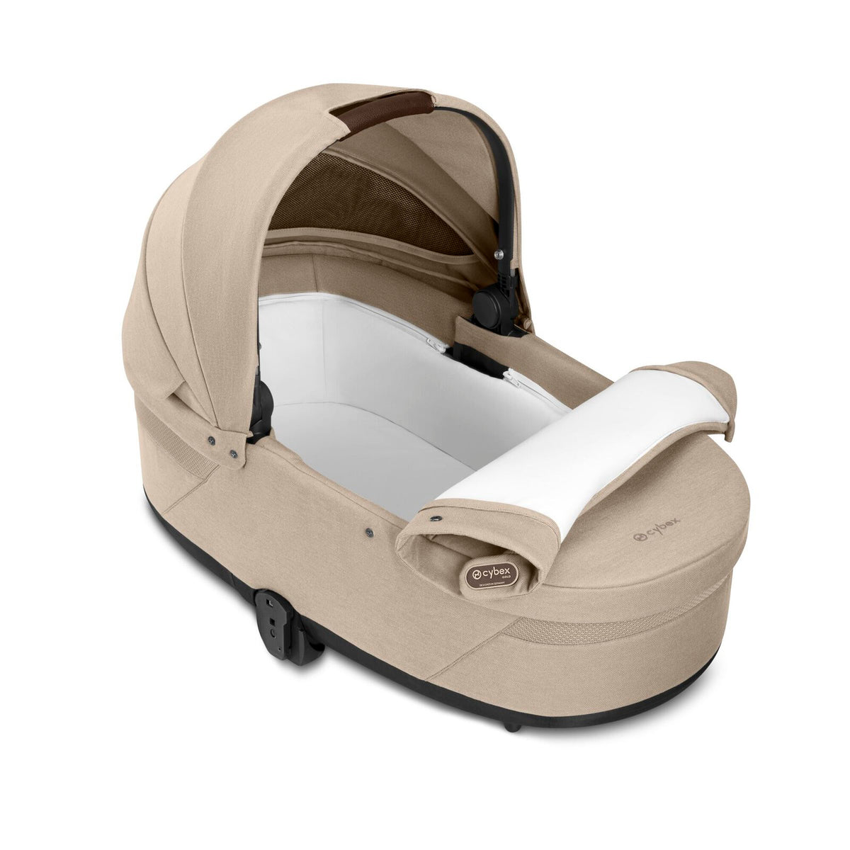 CYBEX Cot S Lux Babywanne Almond Beige – Innenraum mit Schaumstoffmatratze