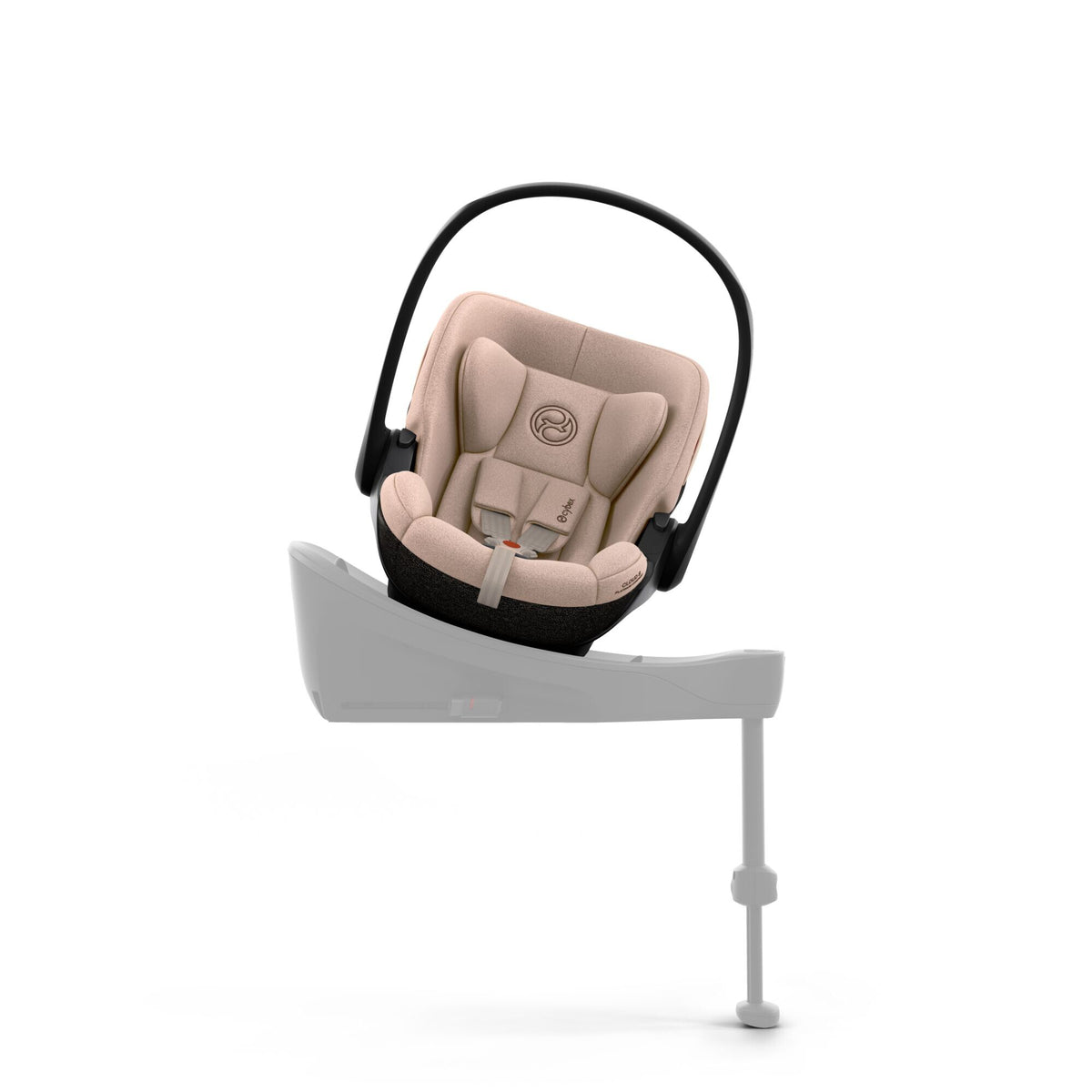 CYBEX Cloud S i-Size Comfort Cozy Beige – auf der Base S zur Autotür gedreht