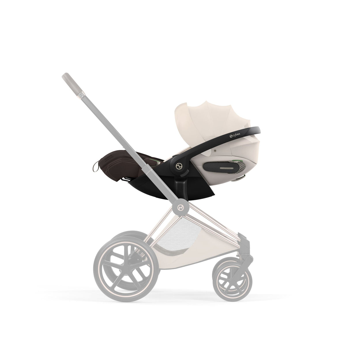 CYBEX Cloud S i-Size Style Amber Brown – auf dem Priam-Rahmen Rosegold