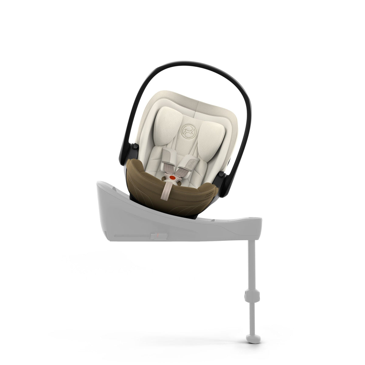 CYBEX Cloud S i-Size Style Jade Green – auf der Base S zur Autotür gedreht