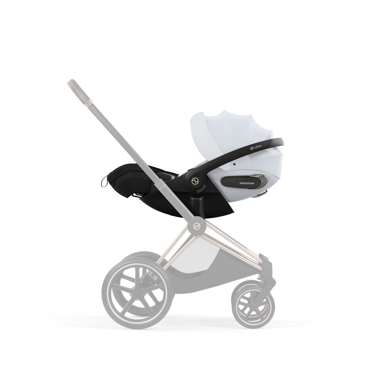 CYBEX Cloud S i-Size Style Misty Grey – auf dem Priam-Rahmen Rosegold