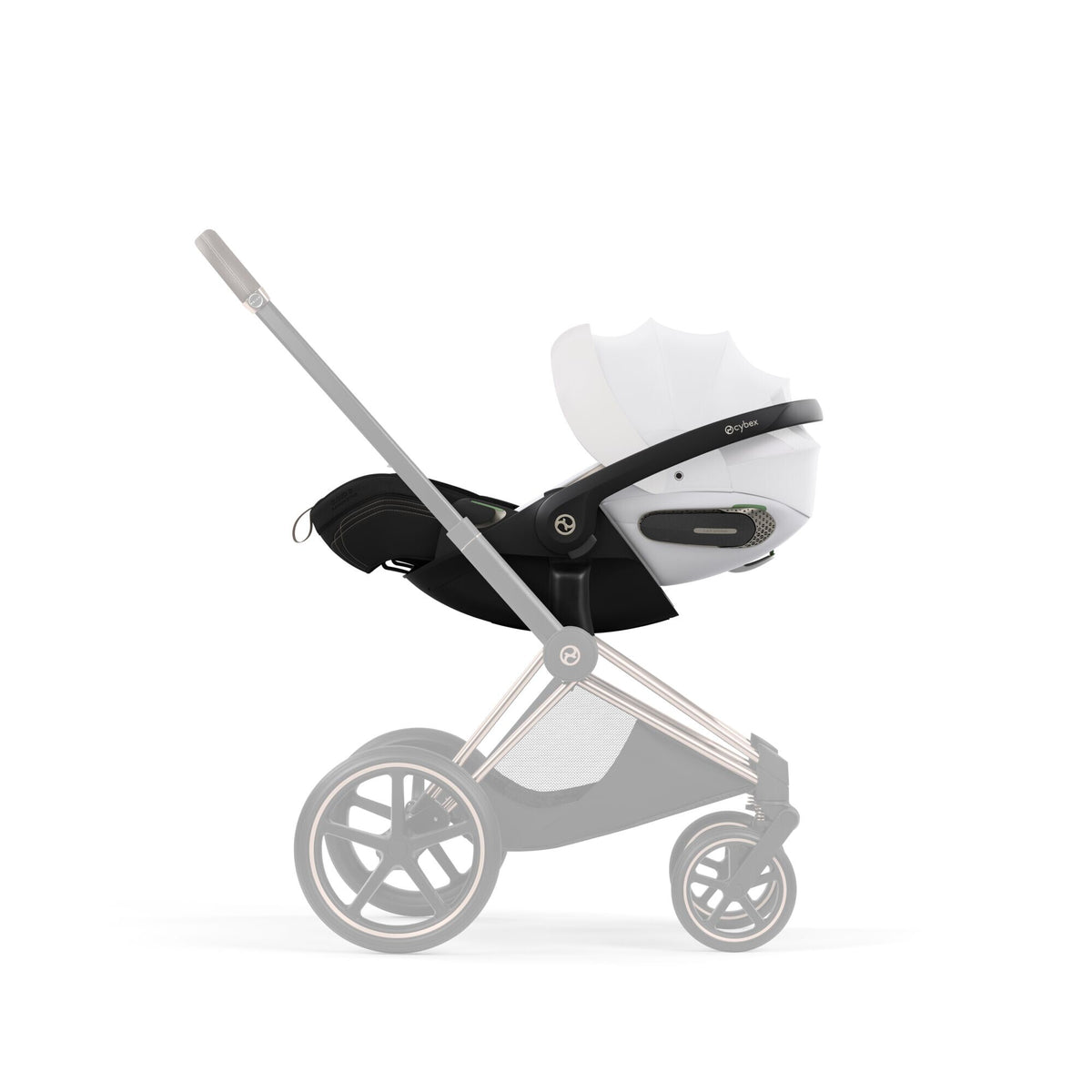 CYBEX Cloud S i-Size Style Off White – auf dem Priam-Rahmen Rosegold
