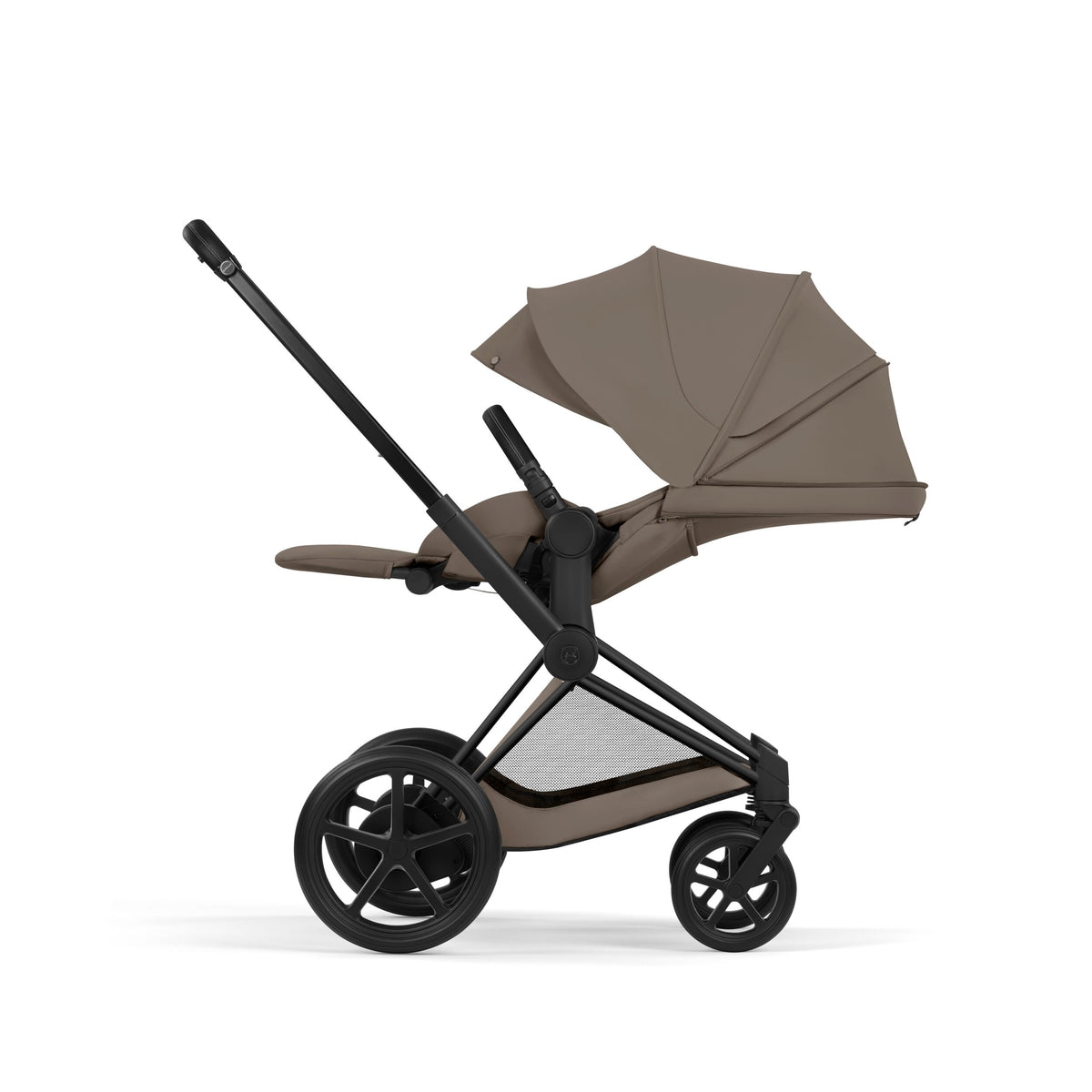 CYBEX e-Priam Comfort Matt Black Coconut Brown – Sitzeinheit in Liegeposition