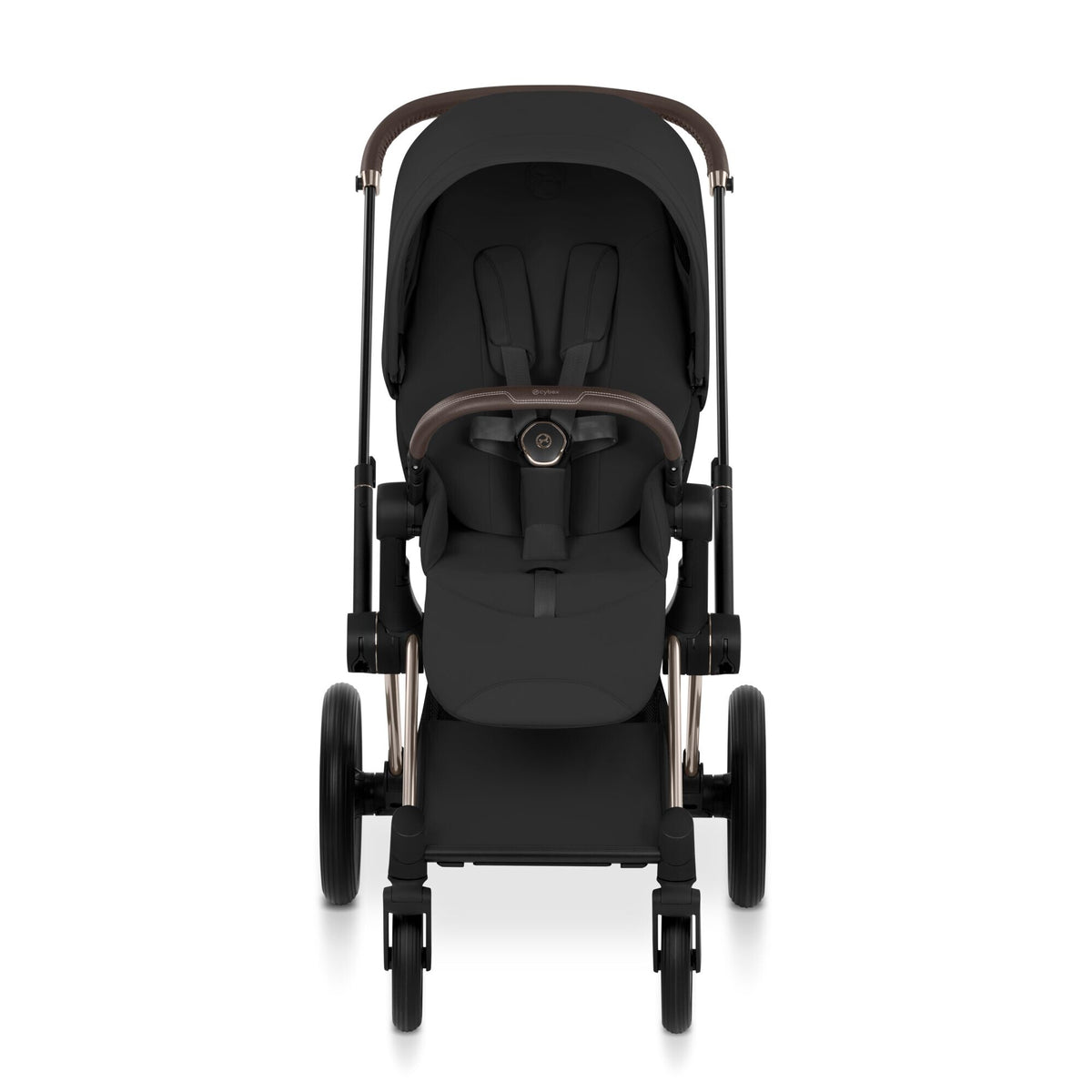 CYBEX Priam Champagne Gold mit Sitzpaket Sepia Black – Vorderansicht
