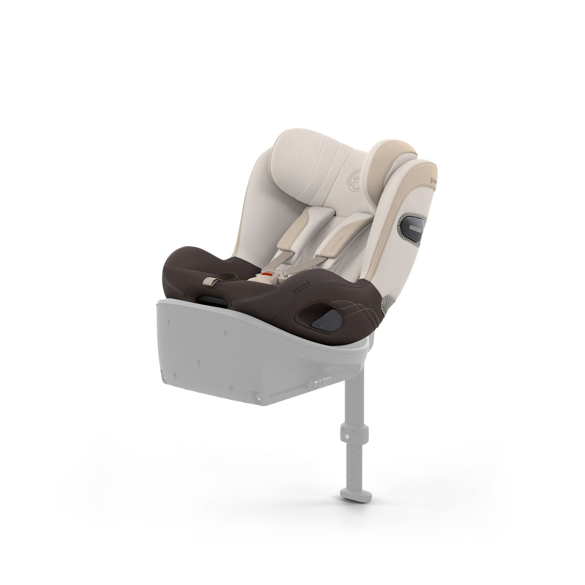 CYBEX Sirona S Style Amber Brown – Ansicht schräg von vorne auf der Base S (Basis separat erhältlich)