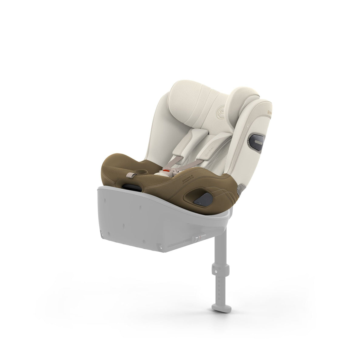 CYBEX Sirona S Style Jade Green – Ansicht schräg von vorne auf der Base S (Basis separat erhältlich)