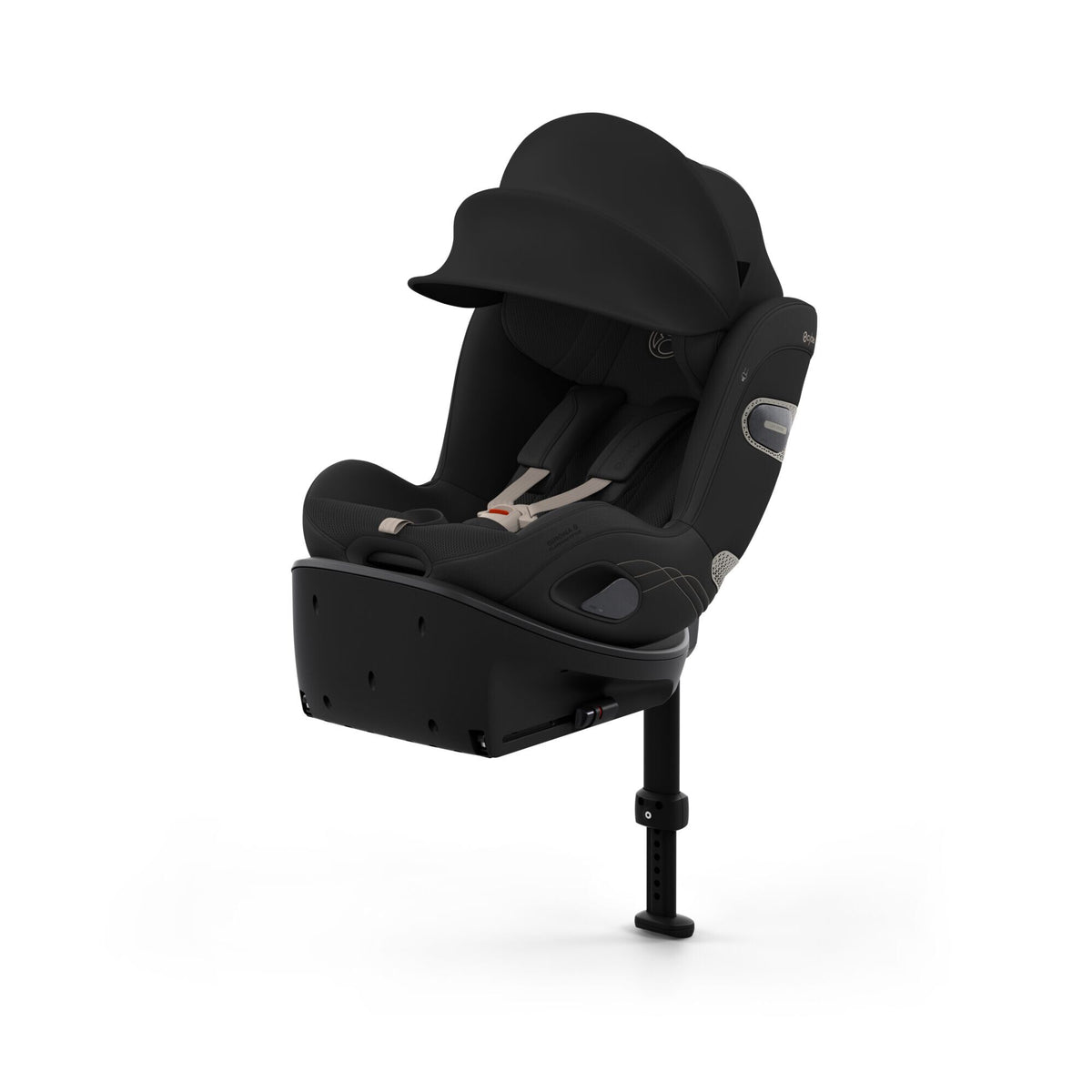 CYBEX Sirona S Style Sepia Black – Ansicht schräg von vorne mit XXL-Sonnenverdeck
