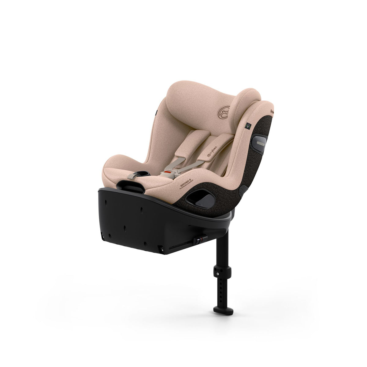 CYBEX Sirona Si Comfort Cozy Beige – Ansicht schräg von vorne mit integrierter Base S