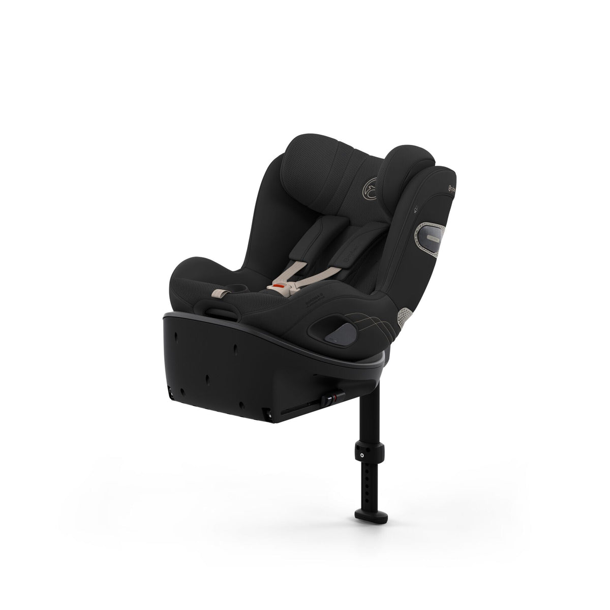 CYBEX Sirona Si Style Sepia Black – Ansicht schräg von vorne mit integrierter Base S
