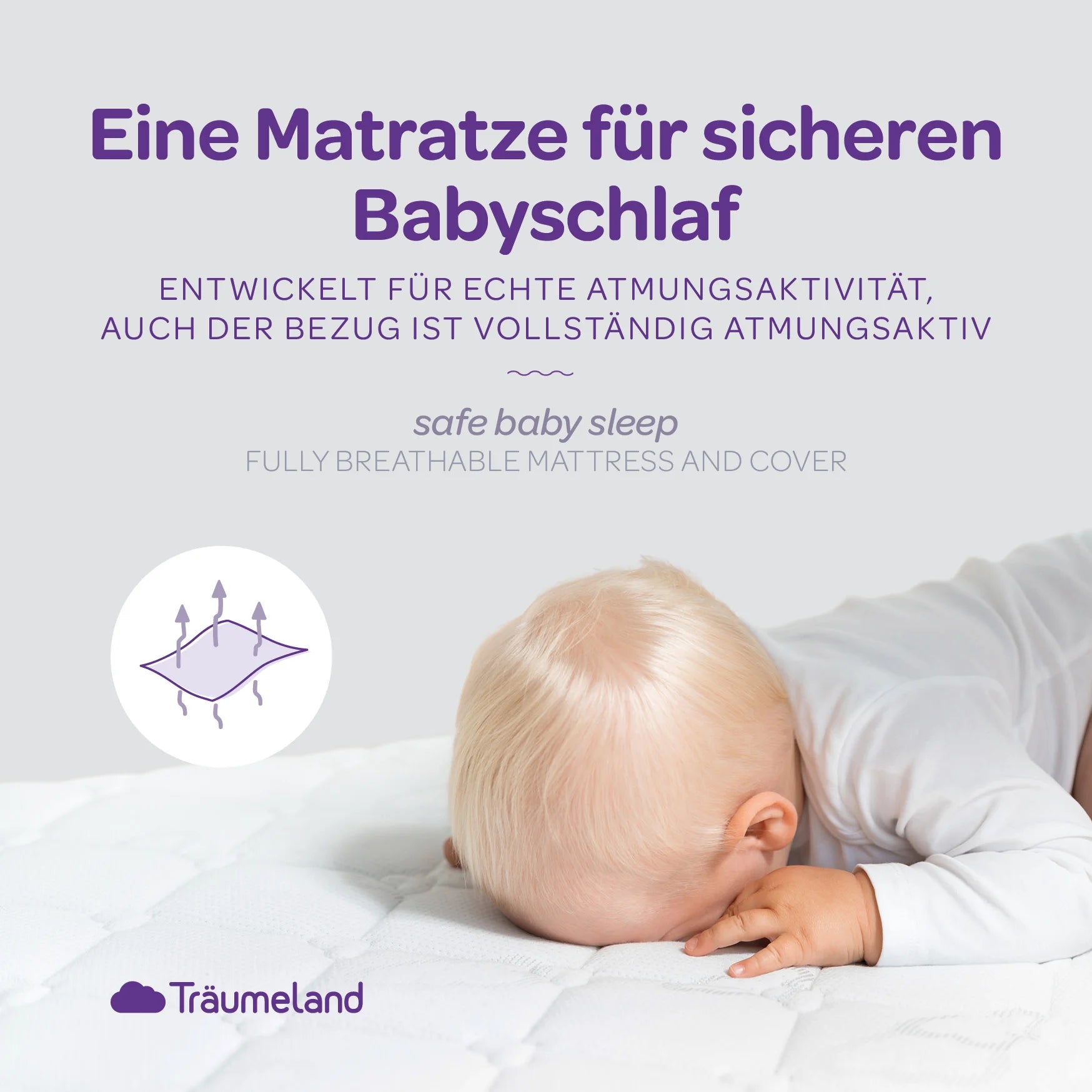 Quax Schaukelwiege De Luxe Set inkl. Träumeland Matratze Brise Light - Sheep