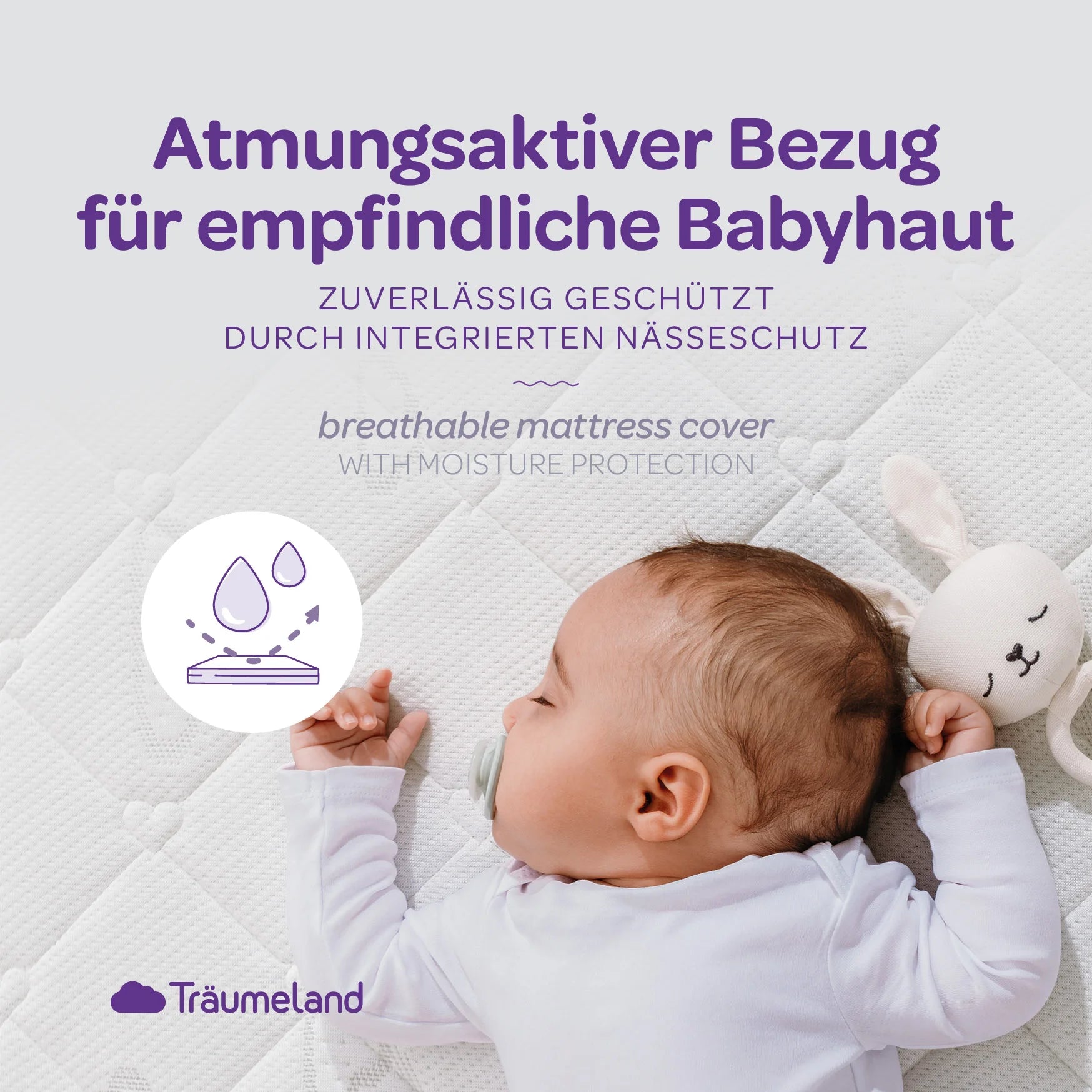 Quax Schaukelwiege De Luxe Set inkl. Träumeland Matratze Brise Light - Sheep