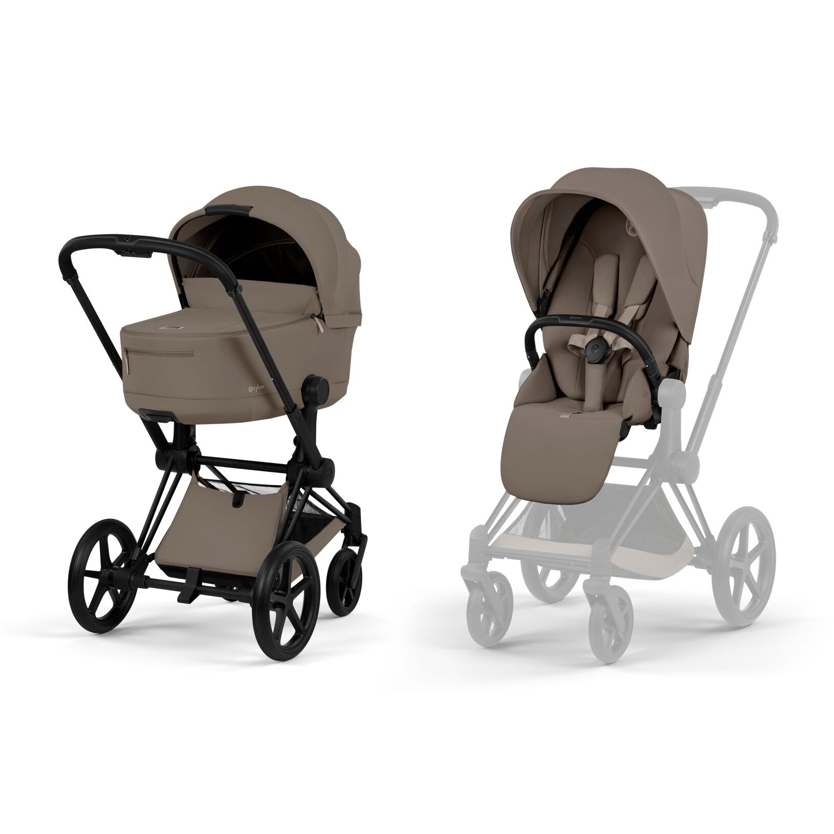 Cybex Priam Comfort 2026 Matt Black 4in1 Bundle Cococnut Brown