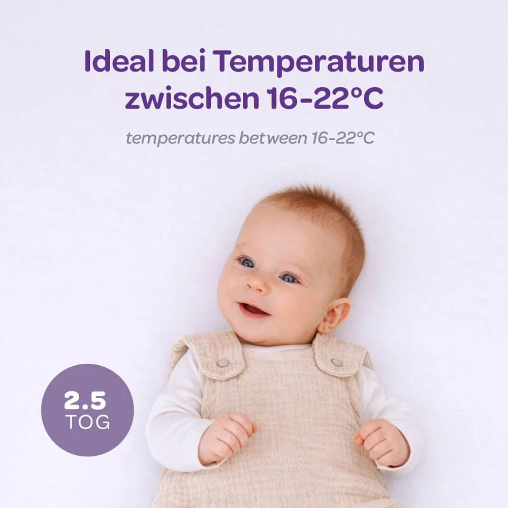 Träumeland Liebmich Musselin Ganzjahresschlafsack blau 50/56