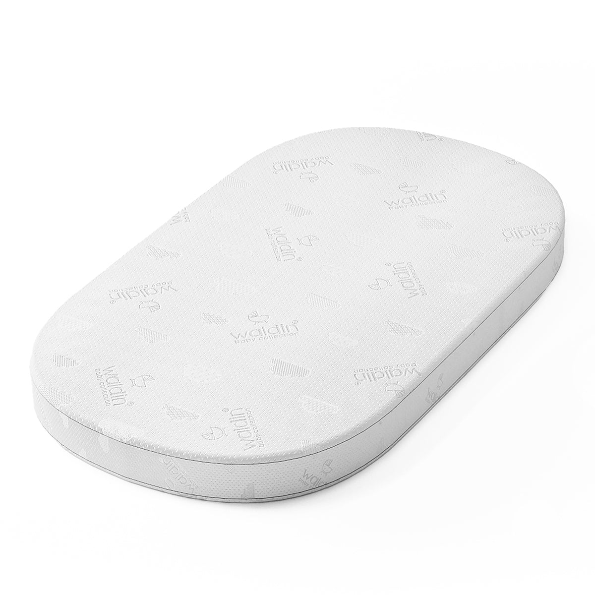 Waldin Matratze mit Kokoseinlage für das ovale 7in1 Babybett, gross – oval, 125 × 73 cm