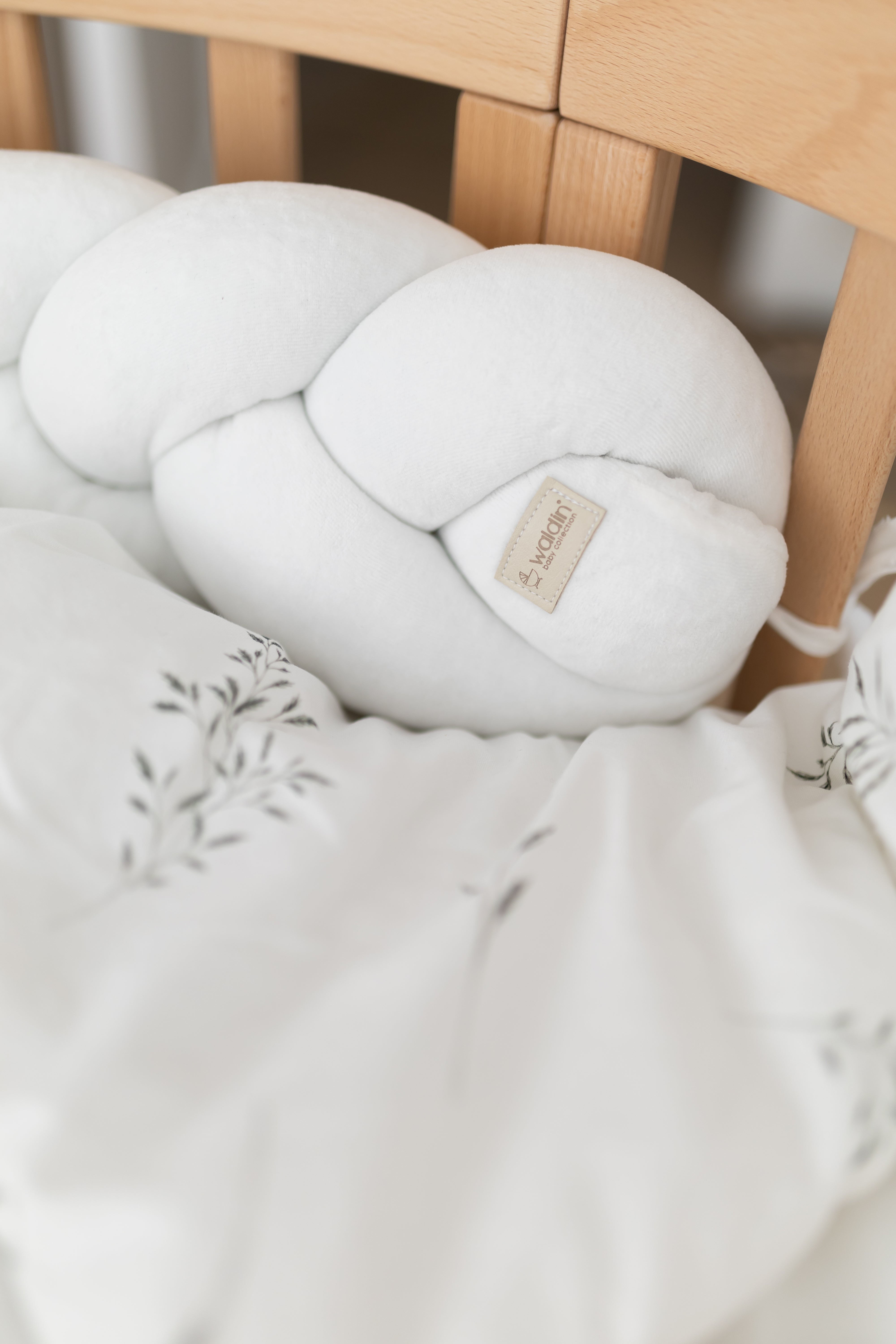 Bettschlange 210 cm Velours – Ecru