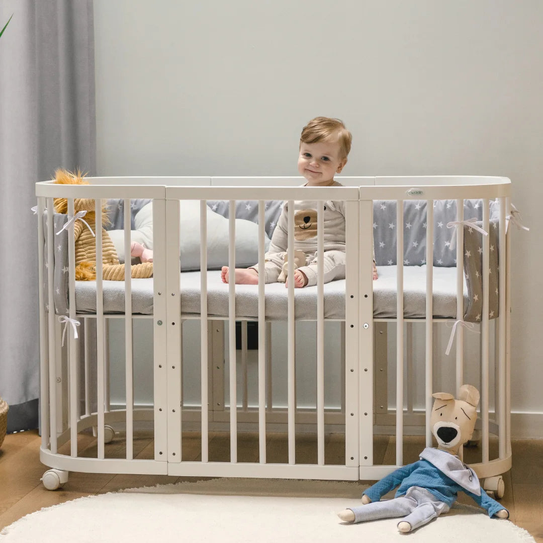 7in1 Babybett Quadi Weiss  – inkl. Matratze
