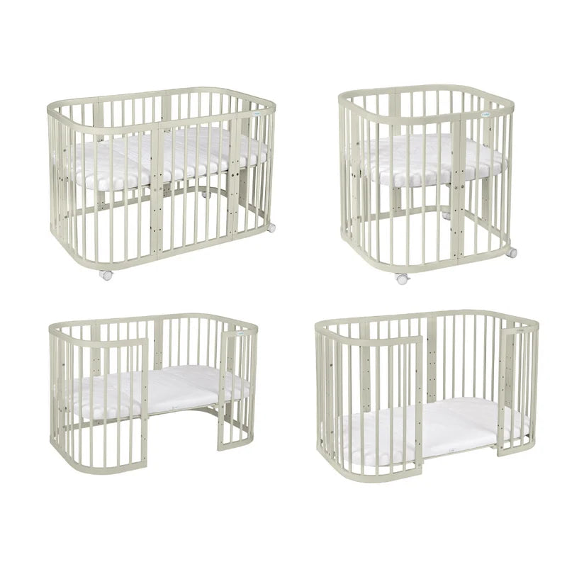 Lit Bébé 7en1 Quadi Olive – incluant Matelas